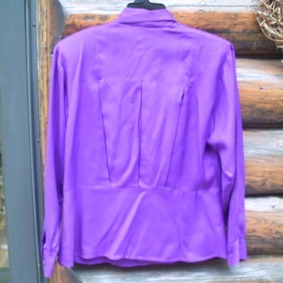 Vintage Passports Pier One Purple Light Blazer Top Size M - Picture 2 of 3